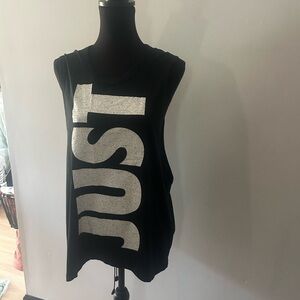 Nike Black and White Relaxed Graphic Muscle Tee